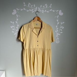 Yellow Twik Babydoll Linen Blend T-Shirt dress in US L